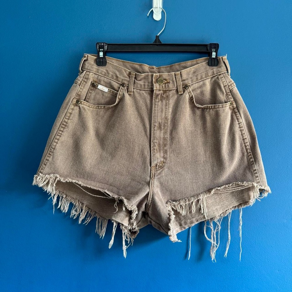 Vintage 90s Cutoff Shorts Women's Size 30" Waist Chic Brown Tan USA Fray Grunge